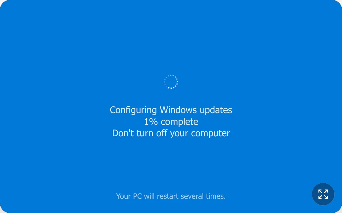Fake Windows 10 Update Screen preview